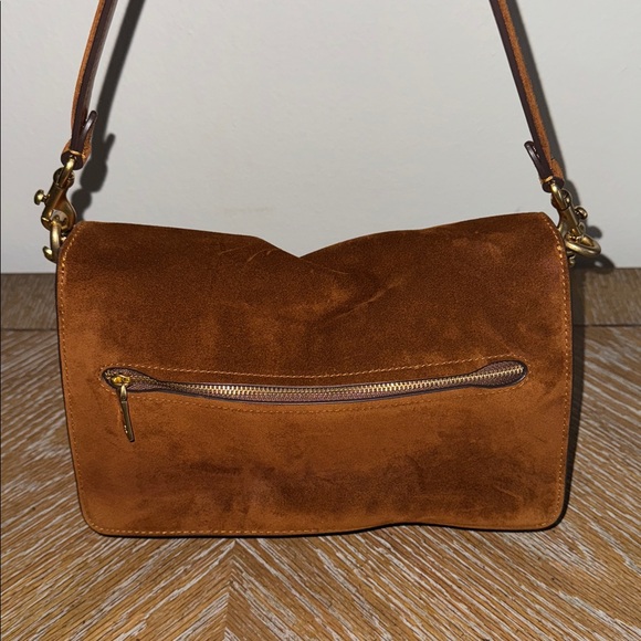NEW! Coach Tabby soft suede Brown Leather Shoulder Bag with Gold Chain - Picture 6 of 6